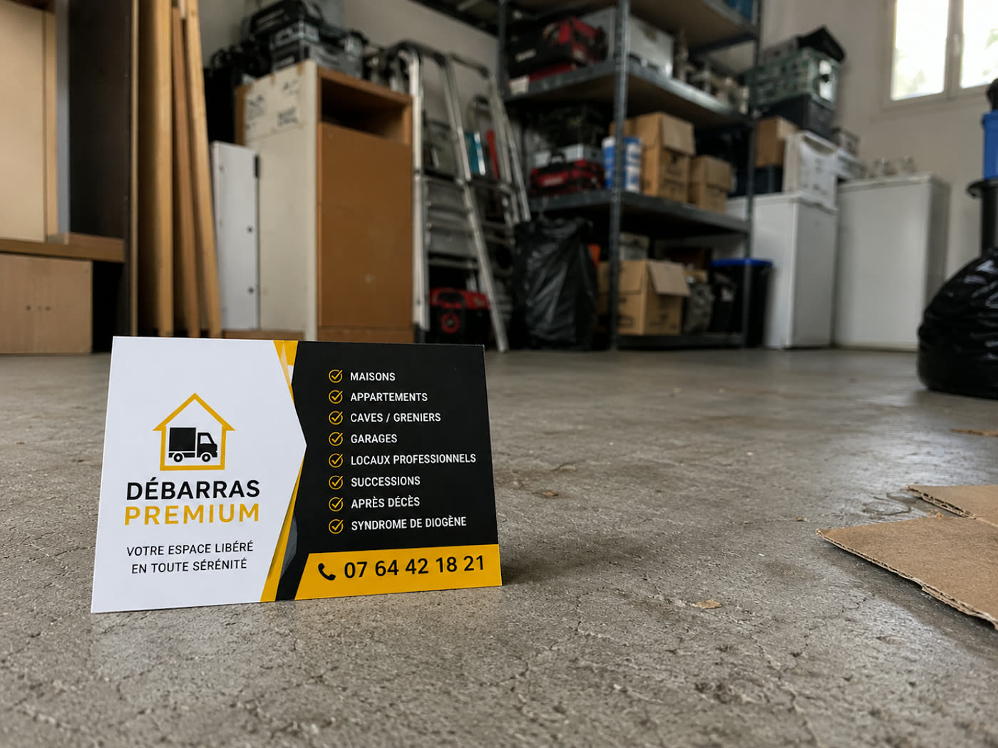 Matériel et organisation de Débarras Premium sur un chantier